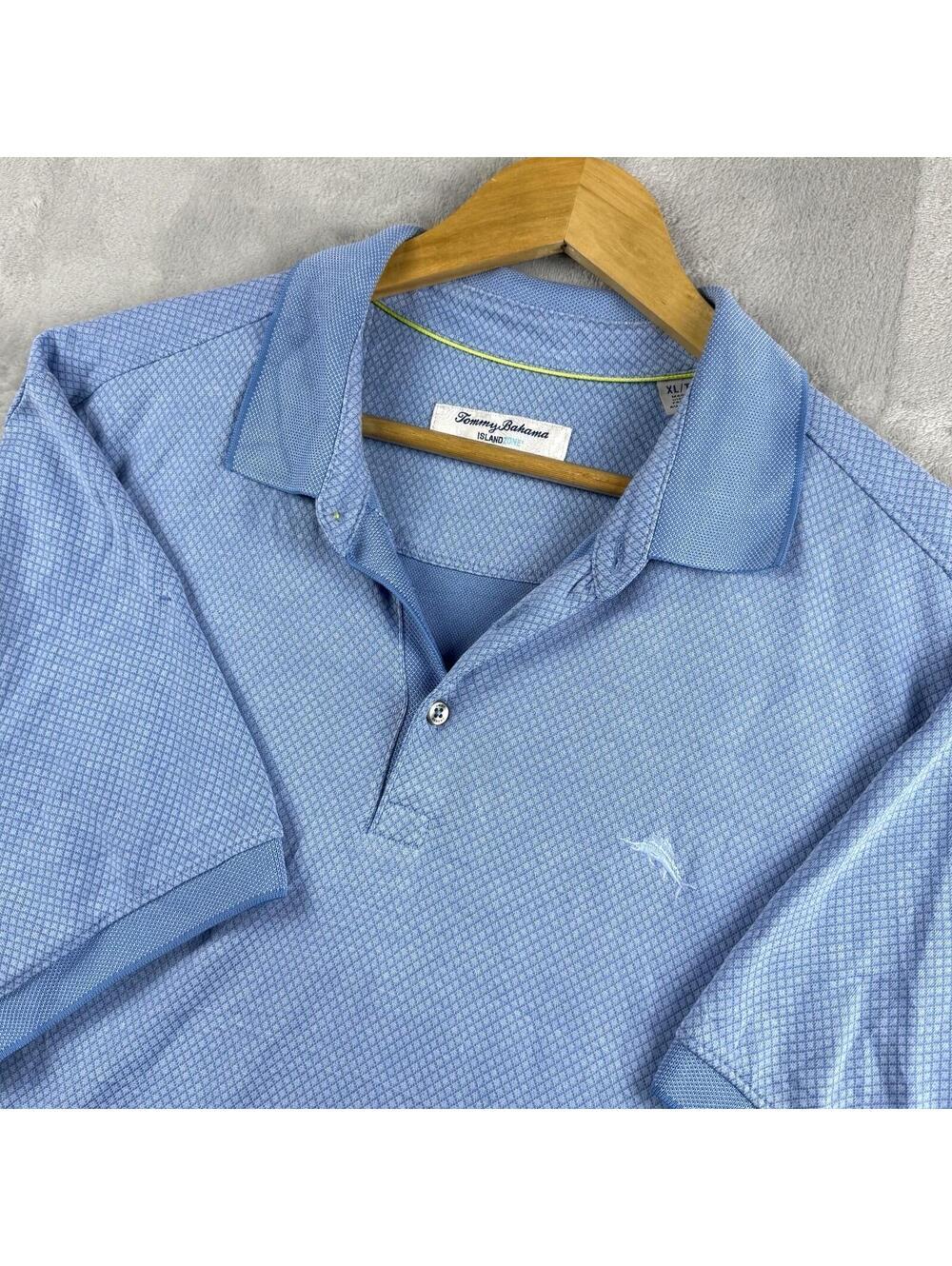 Tommy Bahama IslandZone Polo Shirt Mens XL Blue Performance Stretch Golf Casual